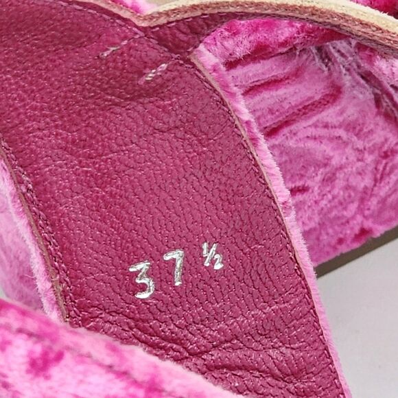 Dries Van Noten Pink Velvet Sandal Heels Size 37.5 EU - Picture 11 of 12